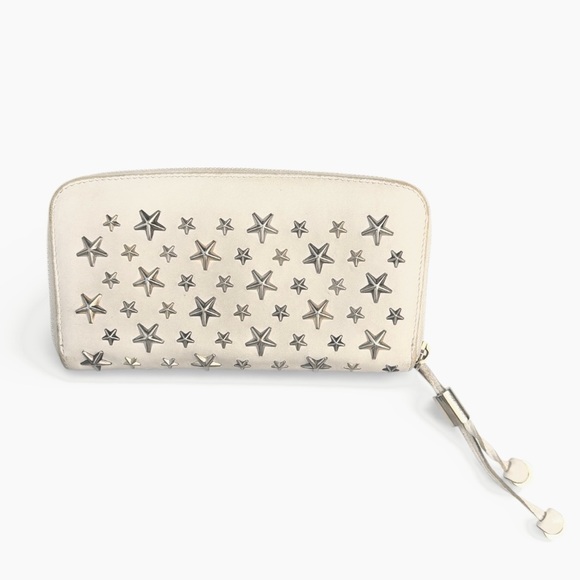 Jimmy Choo Handbags - Jimmy Choo Cream Star-Embellished Wallet